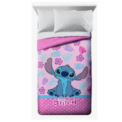 Colcha COPRILETTO STITCH ROSA CAMA DE 90 cm