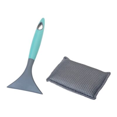 SET RASQUETA Y ESPONJA MICROF. DOBLE USO HERGO