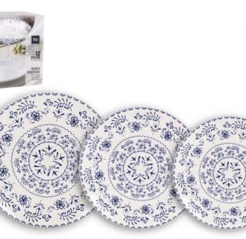 VAJILLA 12pcs "BLUR"  Monaco IVORY BRILLO