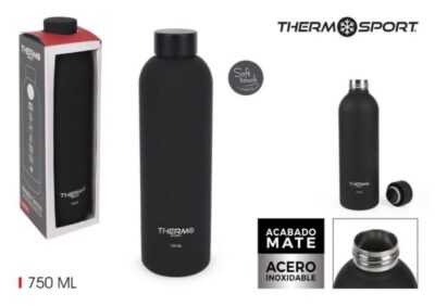 BOTELLA TERMO SOFT TOUCH 750ML BLAC THERMOSPORT