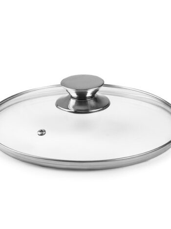 TAPA DE CRISTAL POMO INOX 32 CM