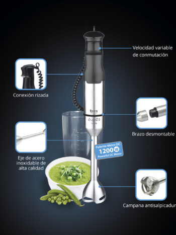 BATIDORA DE MANO 1200W CON ACC. TME