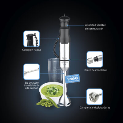 BATIDORA DE MANO 1200W CON ACC. TME