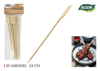 Paquete 20 Pinchos Bambú Agarrador 24 cm.
