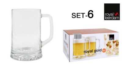 JUEGO 6 JARRA CERVEZA 62cl "ROYAL GOLD"