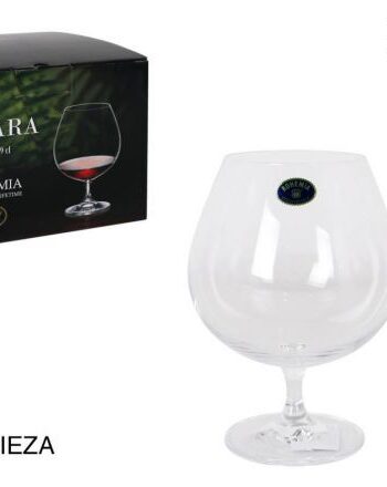 JUEGO 4 COPAS COÑAC  BOHEMIA 690cc "CLARA"
