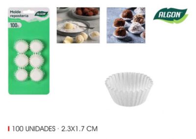 PACK 100 MOLDE TRUFA-BOMBON 2.5X1.75 ALGON