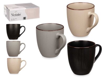 PACK 6 TAZA AMERICANA 550ML RAYAS COLOR OSCURO