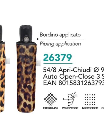 Paraguas mujer 54/8 automatico Leopardo