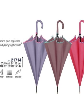 Paraguas mujer 63/8 automatico Liso borde topos