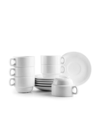 SET 6 TAZAS 170ML + PATILLOS TE-CAFE CAS