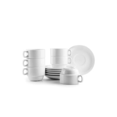 SET 6 TAZAS 170ML + PATILLOS TE-CAFE CAS