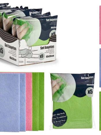 SET 5 BAYETAS SUAVE 40X36CM SURT 3 COL