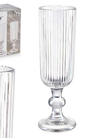 PACK 6 COPA CAVA TRANSPARENTE RAYAS 160ML