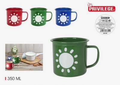 TAZA MUG ESMALTADA COLORES SOL 350ML PRIVILEGE