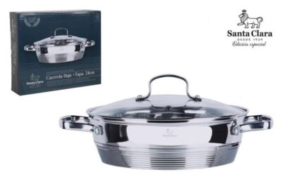 CACEROLA BAJA CON TAPA 24cm "SANTA CLARA"