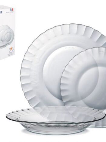 VAJILLA TRANSP. 12pc DURALEX "PICARDIE"