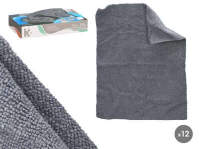 SET 12 PAÑOS MICROFIBRA GRIS 30X23CM
