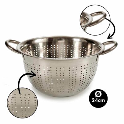 ESCURRIDOR ACERO 24CM DIAM CON ASAS