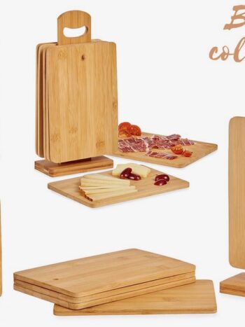 SET 6 TABLAS BAMBU CON SOPORTE
