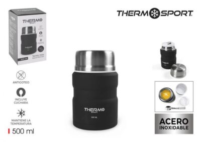 TERMO COMIDA ACERO NEGRO 500ML THERMOSPORT