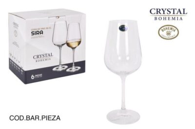 SET 6 COPAS VINO BOHEMIA 360cc "SIRA"