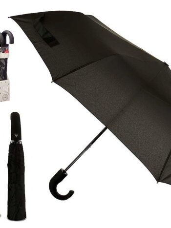 PARAGUAS PLEGABLE MANGO NEGRO