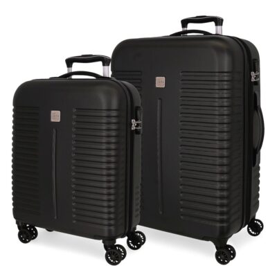 SET 2 TROLLEYS INDIA RÍGIDAS 55-70CM NEGRO