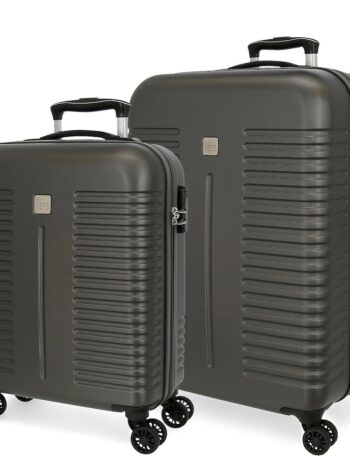 SET 2 TROLLEYS INDIA RÍGIDAS 55-70CM ANTRACITA