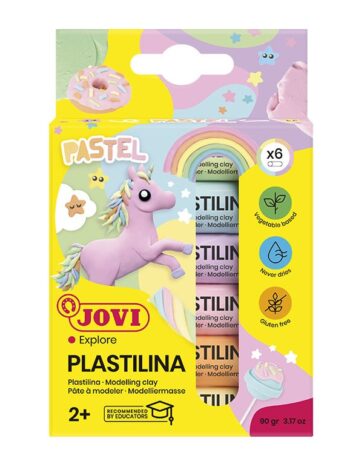 PLASTILINA Estuche 6 barras 15 g colores Pastel