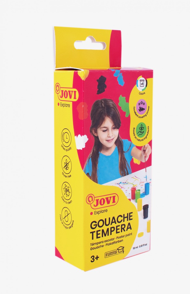 Estuche 6 botes 15ml TEMPERA GOUACHE + pincel