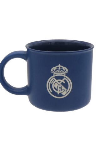 Real Madrid Taza Jumbo Azul Grabada en Caja